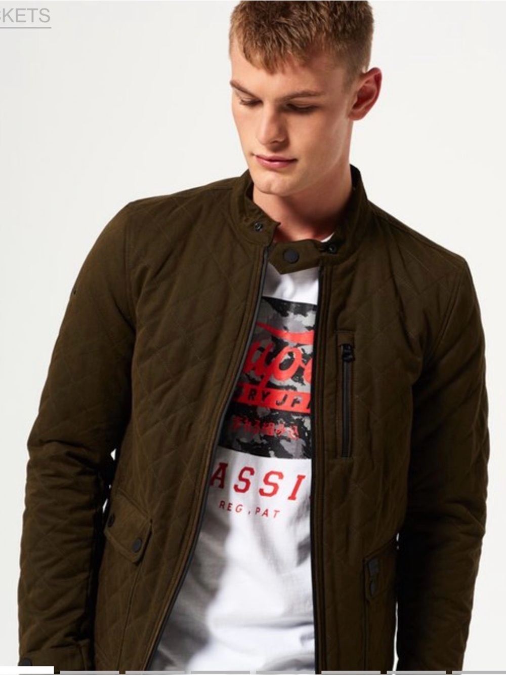 Superdry Men's Quilted Olive Green Lightweight Jacket large
